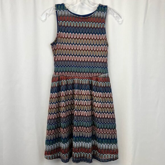 Xhilaration Womens Fit & Flare Dress Multicolor Embroidered Cut Out Boho XS New - Picture 1 of 12